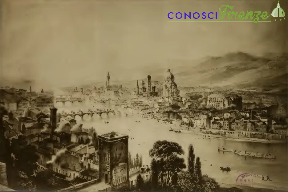 Veduta di Firenze, prima metÃ  dell'Ottocento