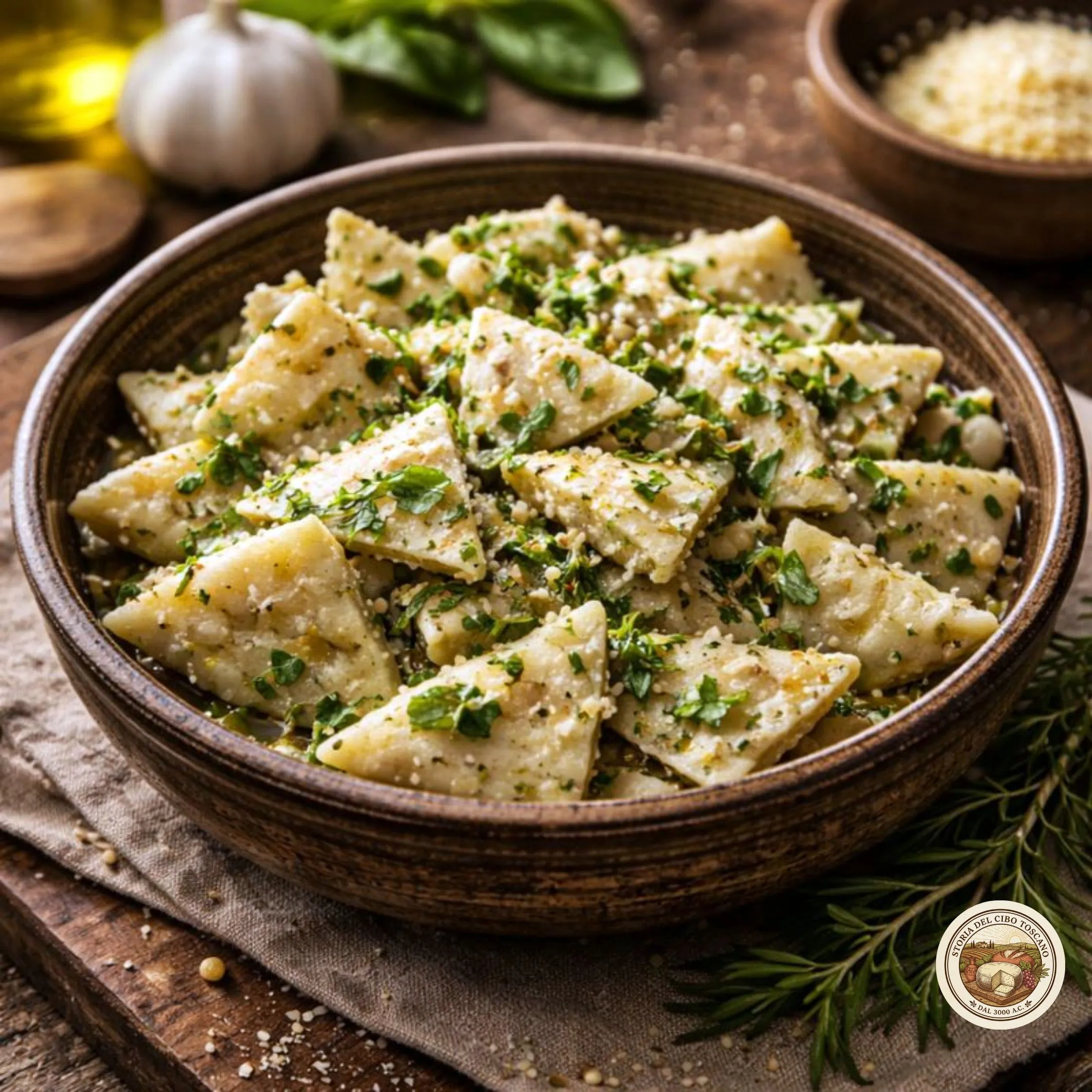 : olio extravergine e formaggio grattugiato sono una scelta tradizionale e concreta